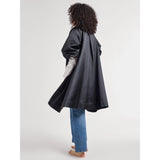 Josephine Coat in Black Satin