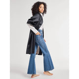Josephine Coat in Black Satin