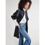 Josephine Coat in Black Satin