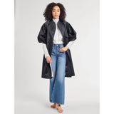 Josephine Coat in Black Satin