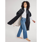 Josephine Coat in Black Satin