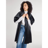 Josephine Coat in Black Satin