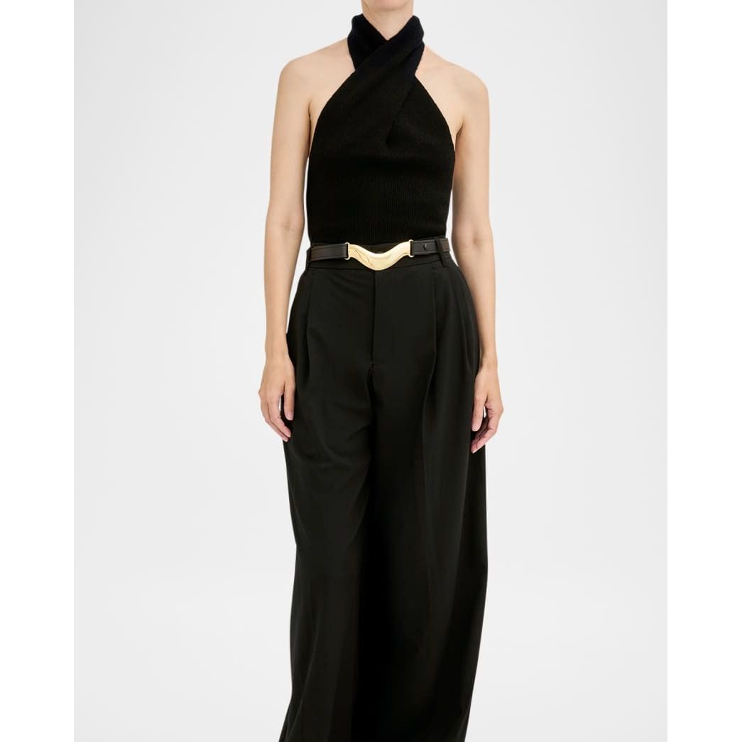 Black Brancusi Belt Black with 24k Gold