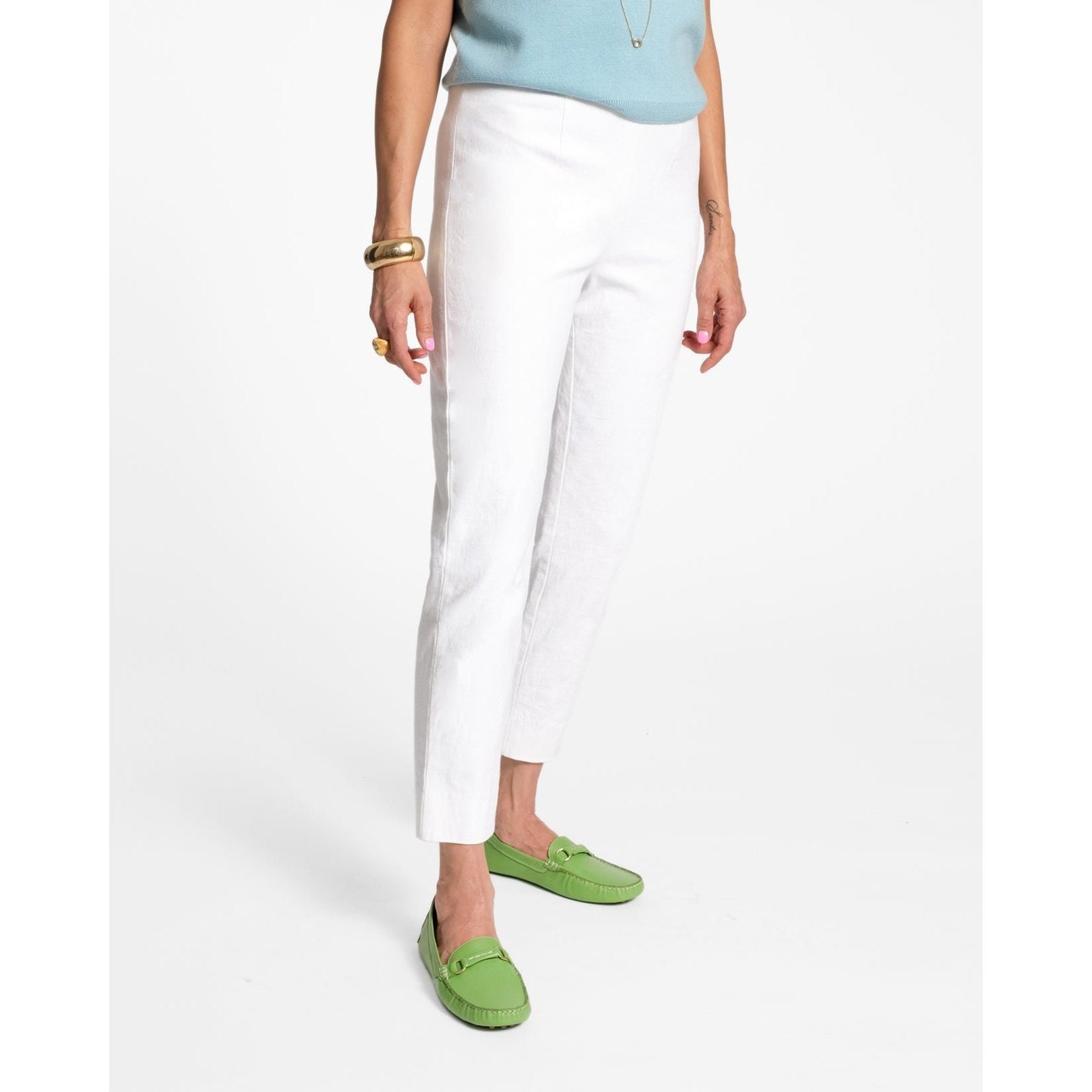 White Smoke Lucy Cigarette Pant Cotton Stretch White