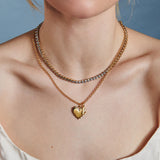 Small Heart of Gold Necklace - 18" Mini Belcher