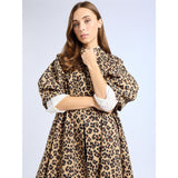 Light Gray Josephine Coat in Cheetah