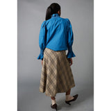Light Slate Gray Soft Smocked Shirt