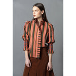 Light Slate Gray Frilled Button Down