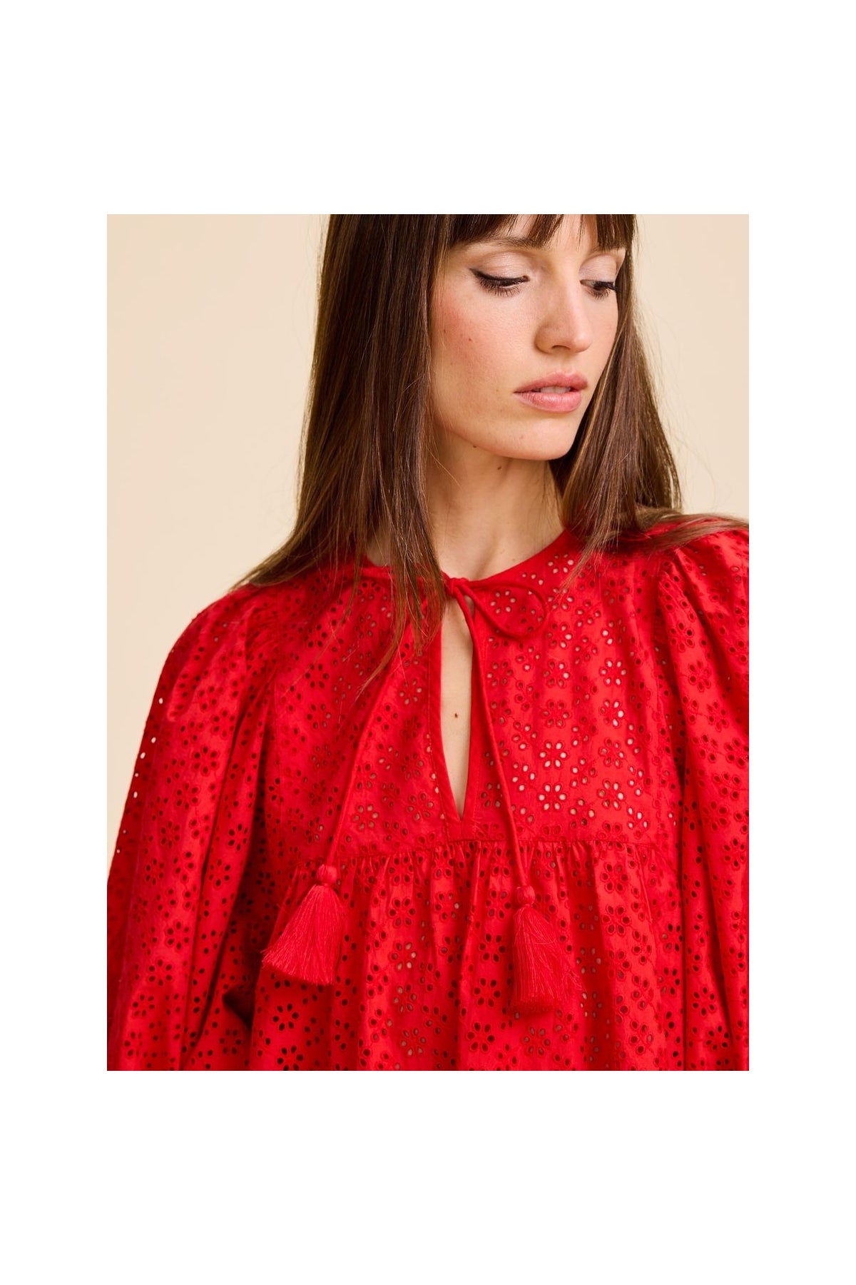Daisy Dress in Scarlet Eyelet Mille