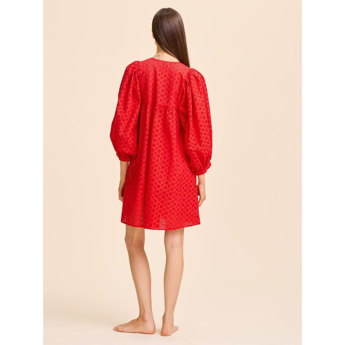 Daisy Dress in Scarlet Eyelet Mille