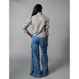 Dark Gray Frilled Button Down