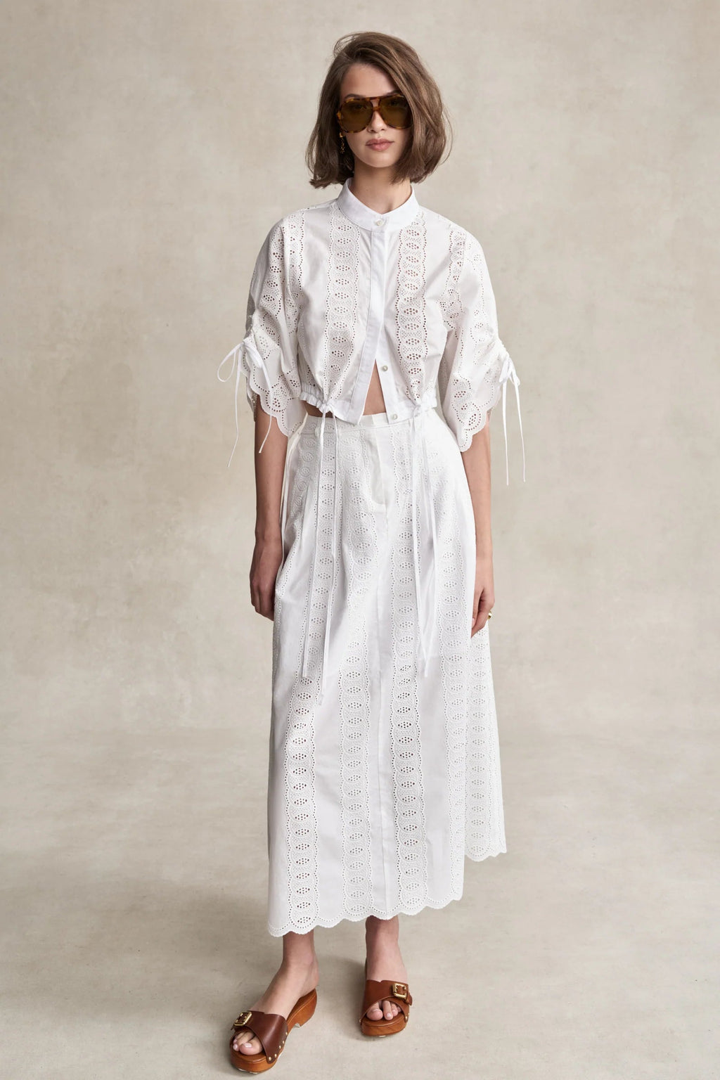 Amaris Eyelet Shirt HEVRON