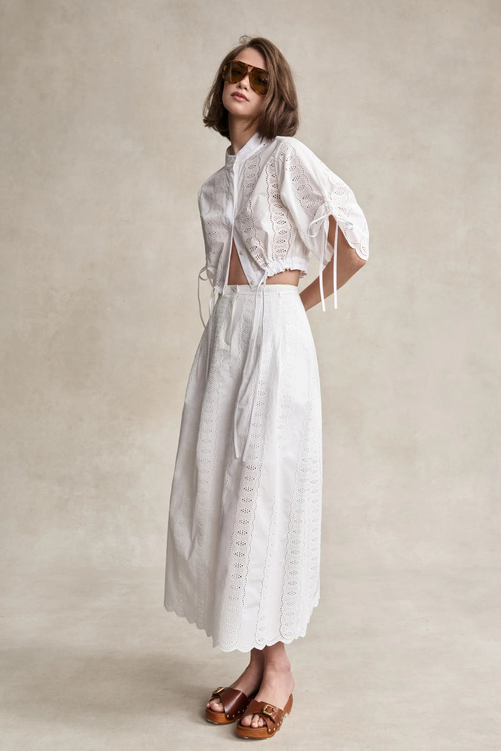 Amaris Eyelet Shirt HEVRON