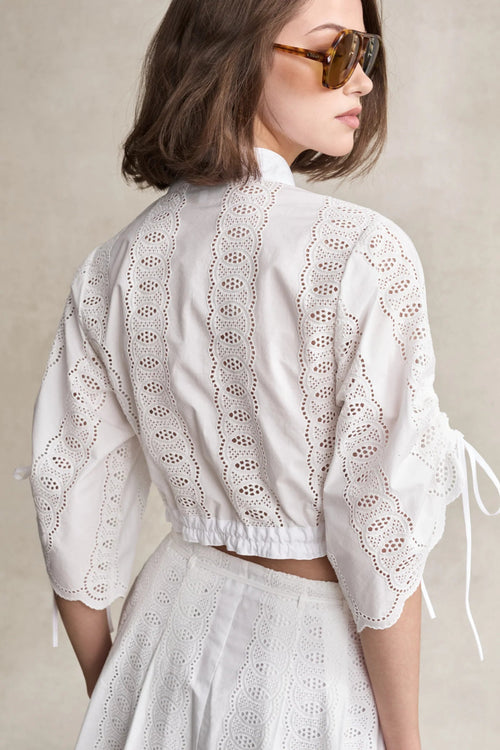 Amaris Eyelet Shirt HEVRON