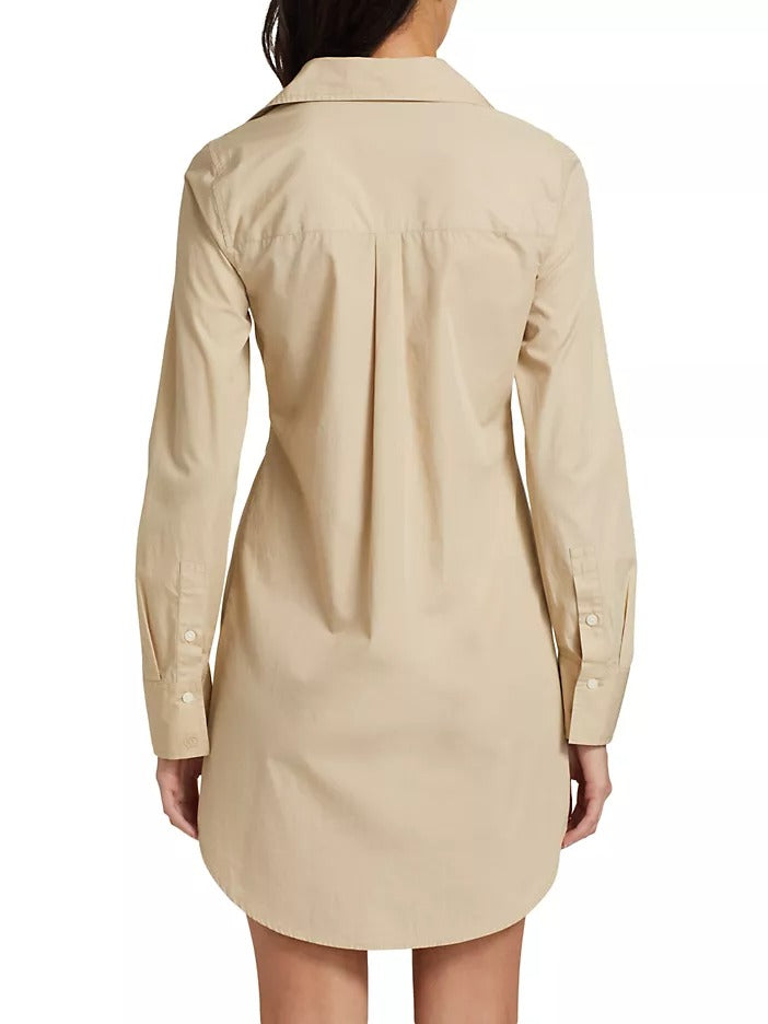 Derek Lam 10 Crosby Cindy Long Sleeve Shirt Dress Safari