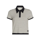 Simkhai Cullen Striped Stretch Cotton-Blend Polo Shirt Simkhai