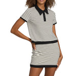 Simkhai Cullen Striped Stretch Cotton-Blend Polo Shirt Simkhai