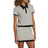 Simkhai Cullen Striped Stretch Cotton-Blend Polo Shirt Simkhai