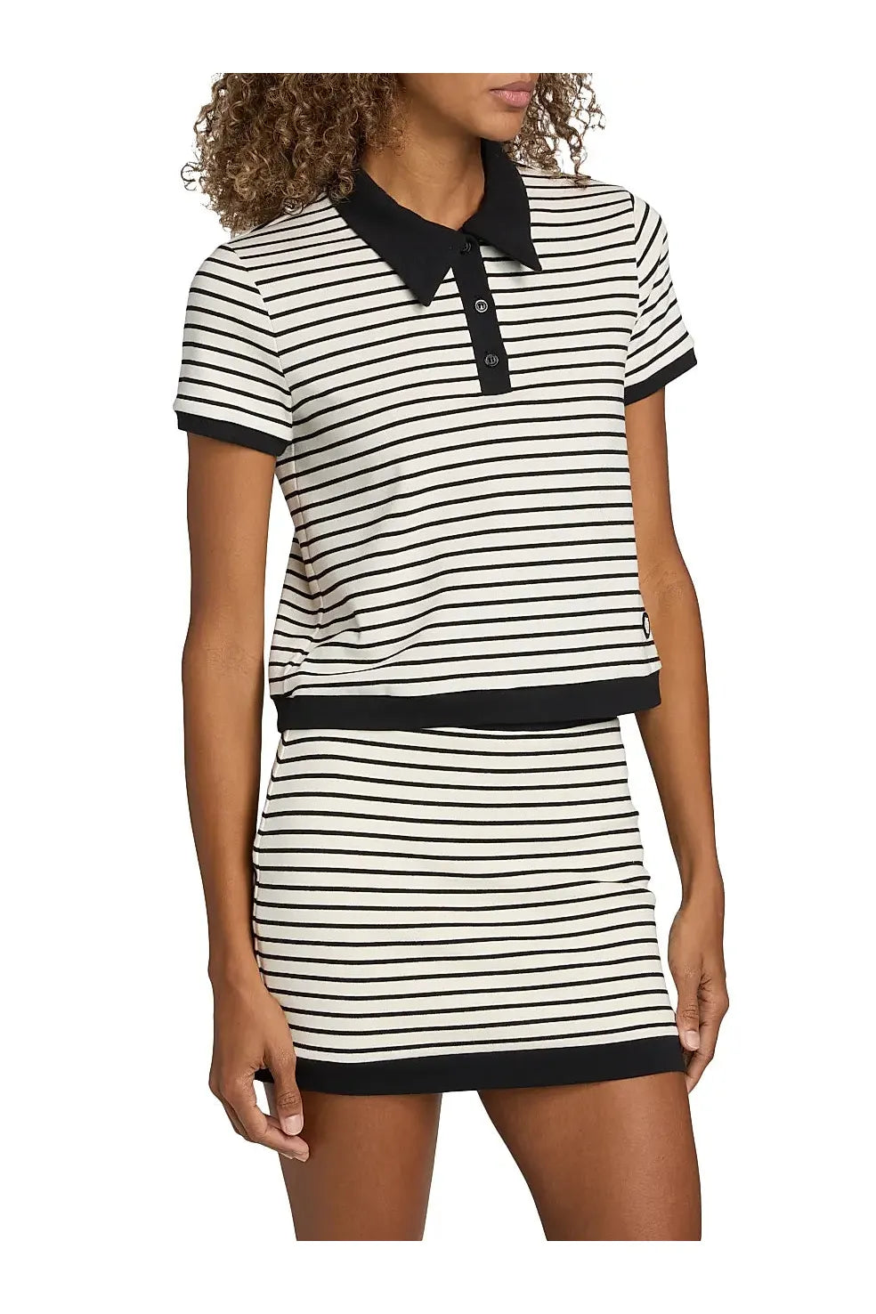 Simkhai Cullen Striped Stretch Cotton-Blend Polo Shirt Simkhai