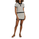 Simkhai Cullen Striped Stretch Cotton-Blend Polo Shirt Simkhai