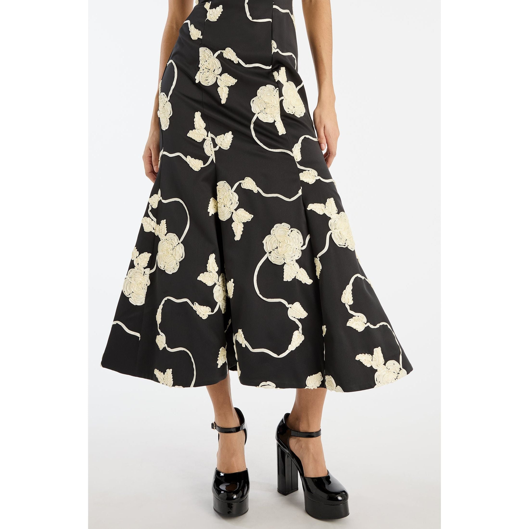 3D Flower Midi Dress