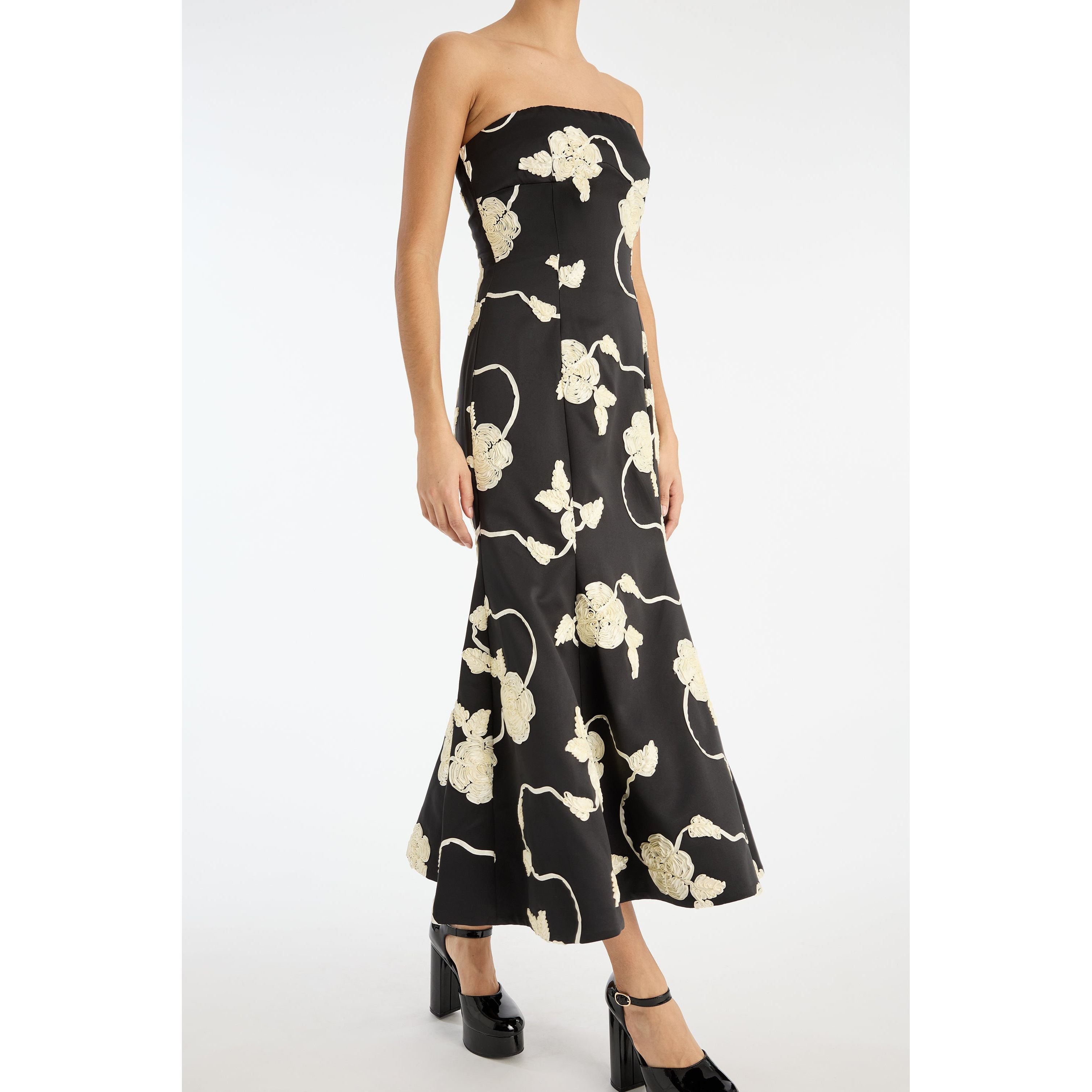 3D Flower Midi Dress