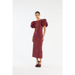 Jacquard Midi Puffy Dress