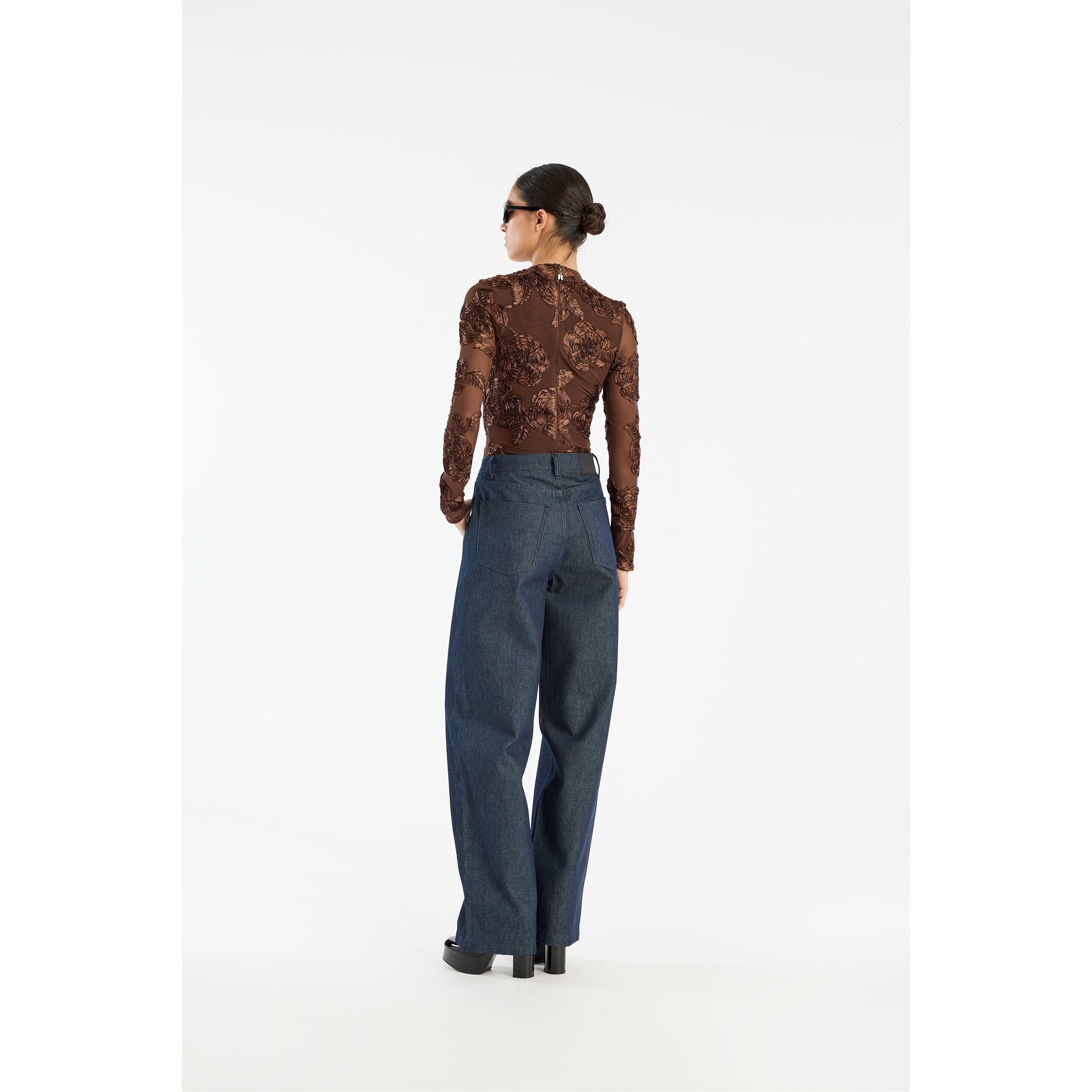 Flower Mesh Ls Top