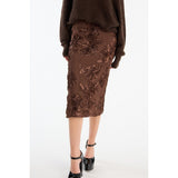 Flower Mesh Pencil Skirt