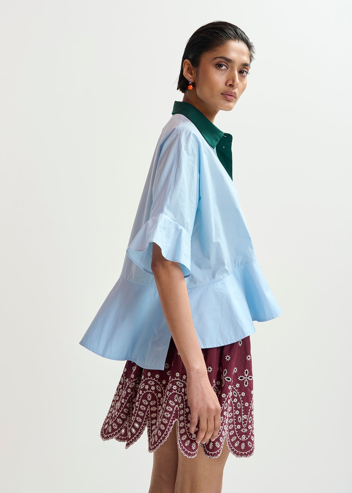 KAYLEE PEPLUM RUFFLE SHIRT ESSENTIEL ANTWERP