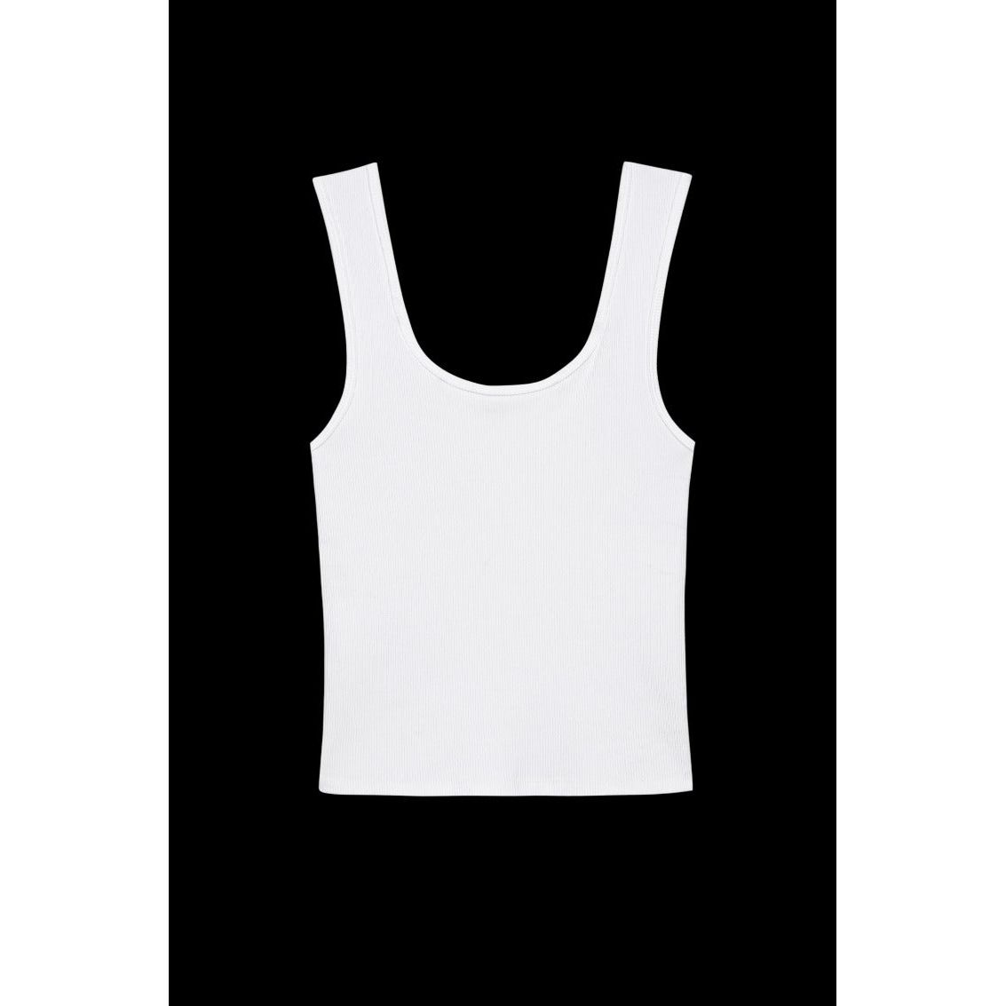 Donni The Rib Scoop Tank White