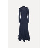 Rotate Chiffon Maxi Ruffle Dress Sky Captain Dark Blue