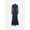 Dark Slate Gray Chiffon Maxi Ruffle Dress Sky Captain Dark Blue