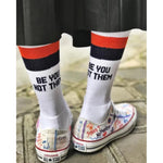 The Women's Be You Not Them Sock - White/Navy Kule