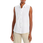 Donni Sandwash Cotton Sleeveless Shirt White - Primm's