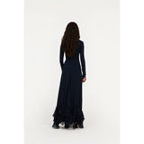 Rotate Chiffon Maxi Ruffle Dress Sky Captain Dark Blue