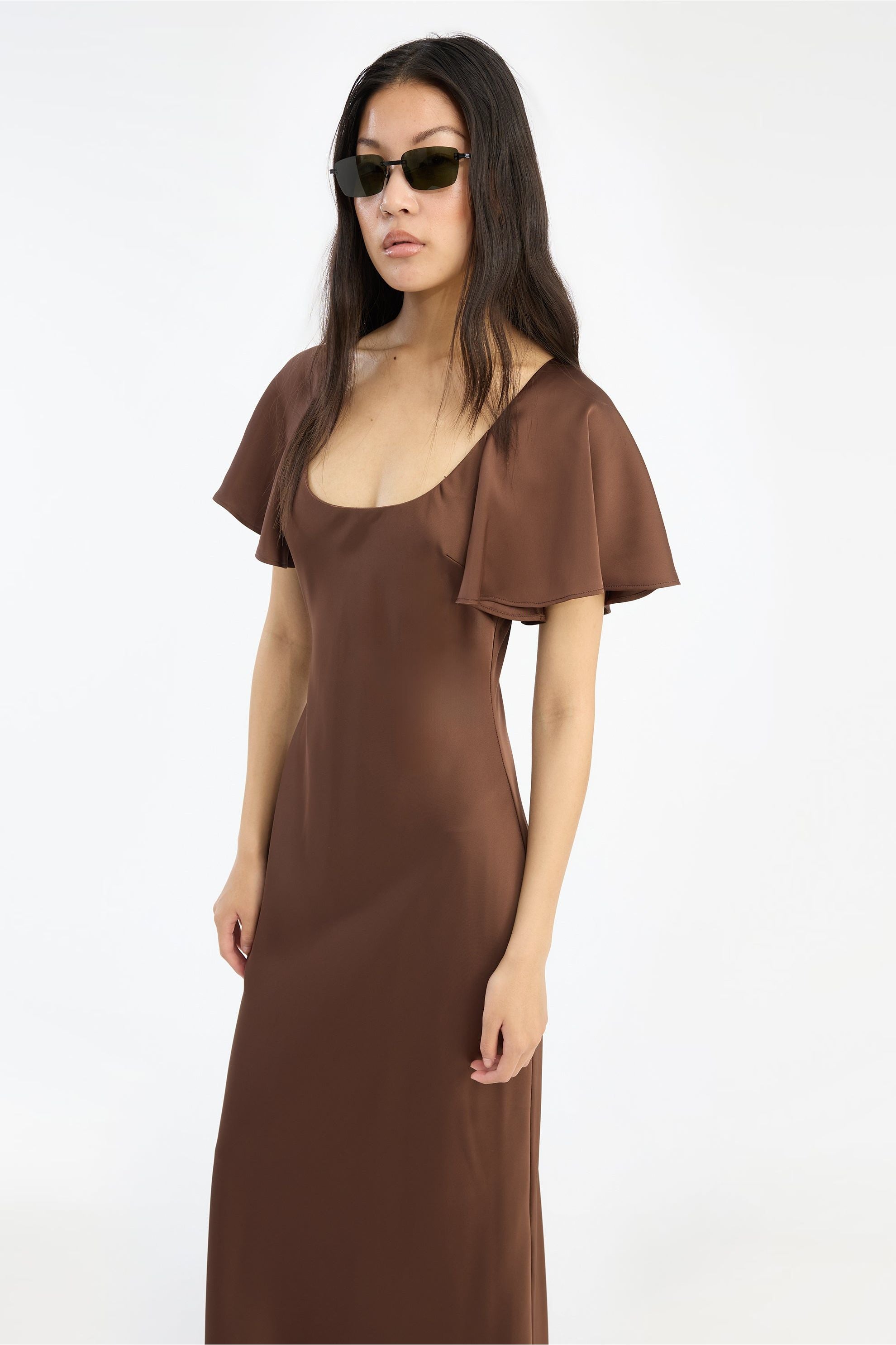 Satin Flowy Sleeve Dress ROTATE Birger Christensen