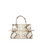 River Small Snake Embossed Leather Top Handle Bag Mansur Gavriel