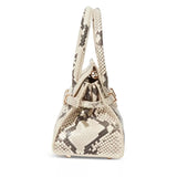 River Small Snake Embossed Leather Top Handle Bag Simkhai