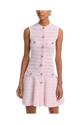 Pink Pointelle Diamante Knit Mini Dress SELF-PORTRAIT