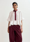 KAYLEE PEPLUM RUFFLE SHIRT ESSENTIEL ANTWERP