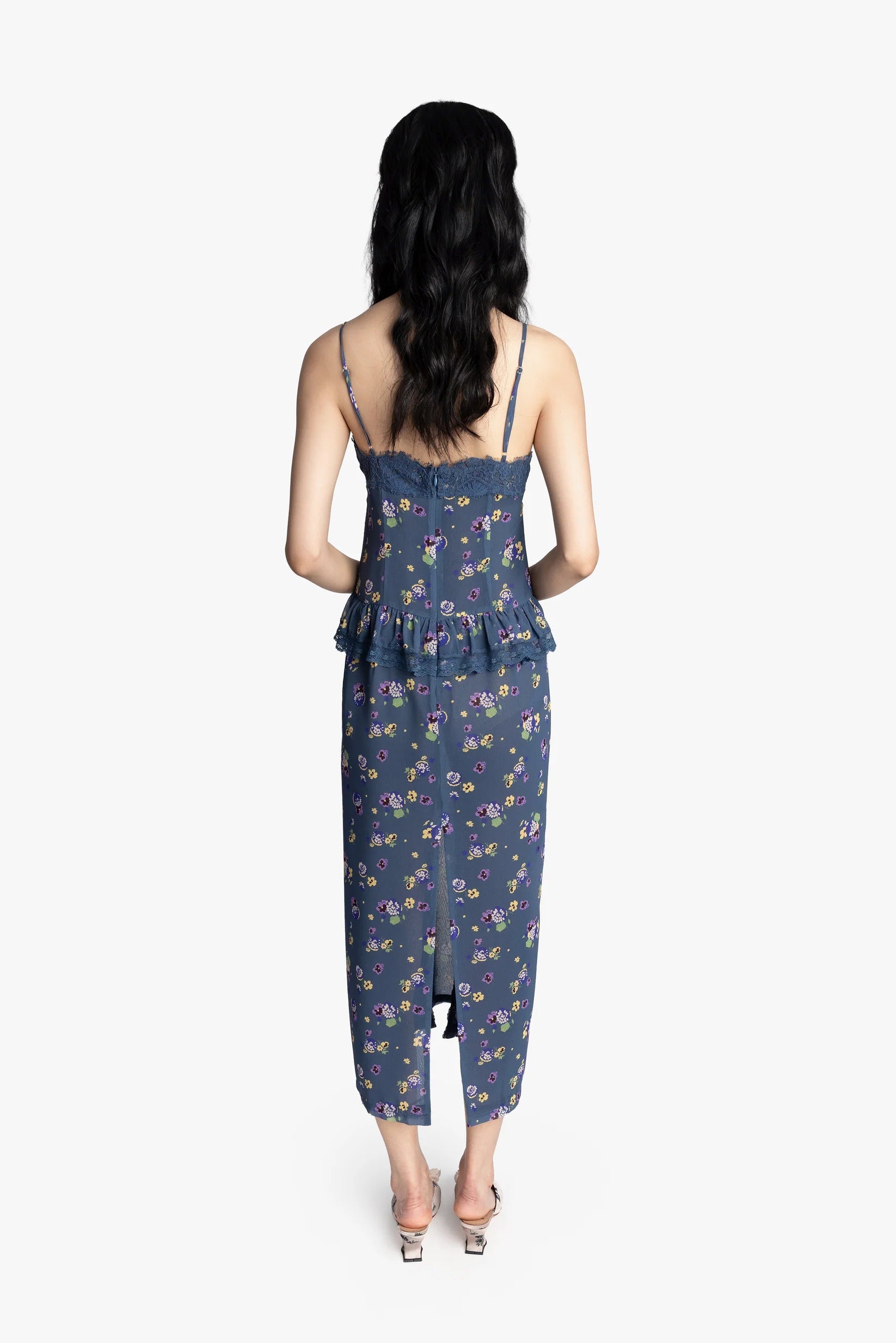 Night Blooming Chiffon Slip Dress Anna Sui