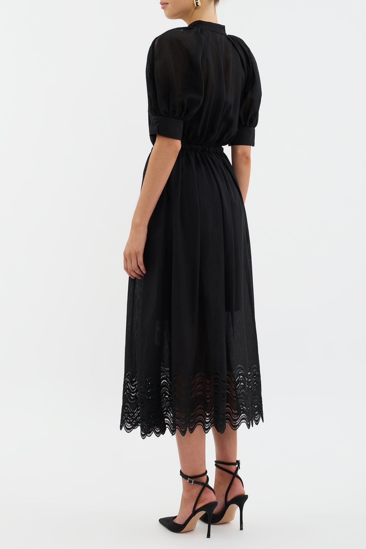 Rebecca Vallance Angelina Puff Sleeve Midi Dress