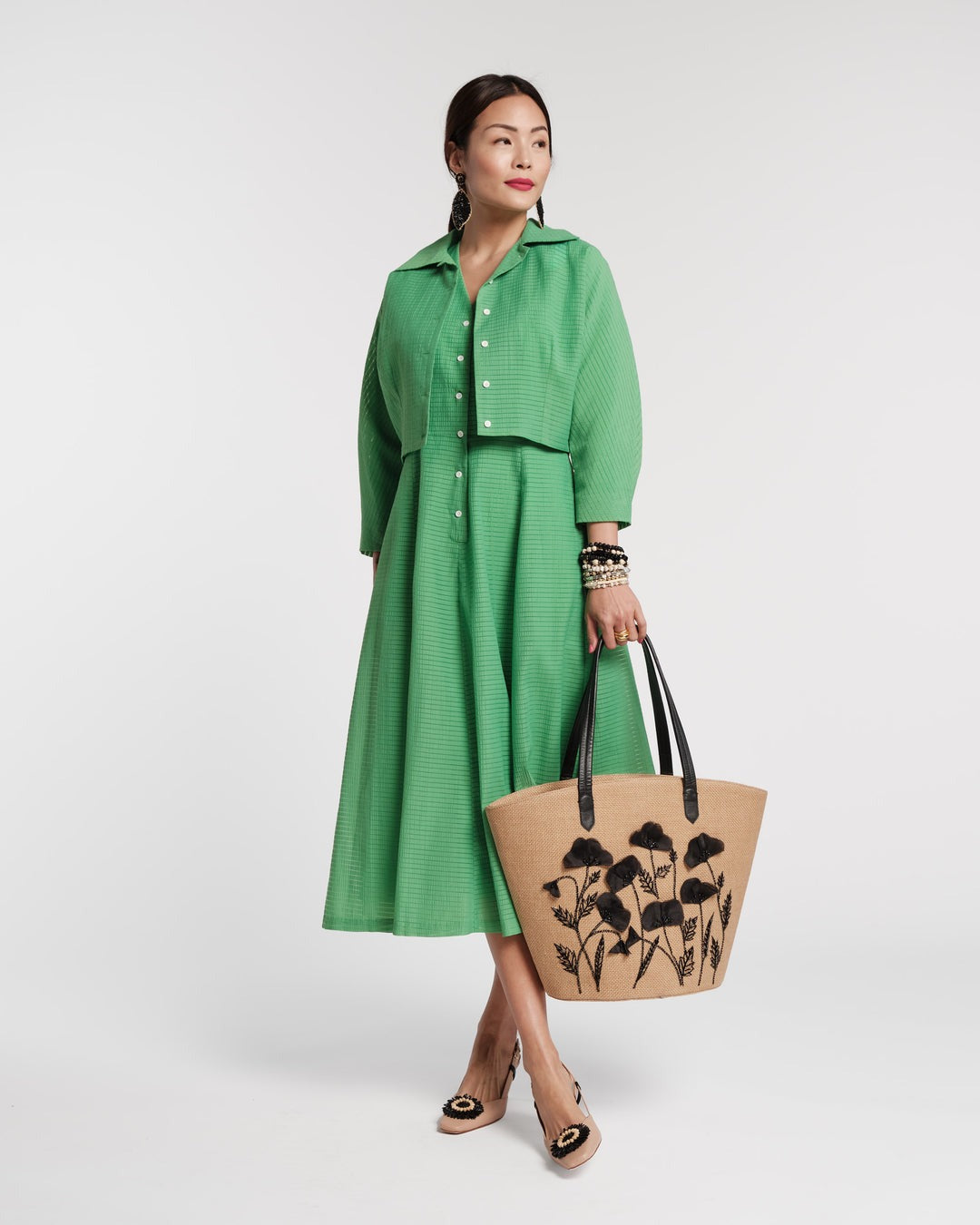 Frances Valentine Peggy Dress Set Cotton Green