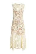 Yellow Crochet Lace Midi Dress SELF-PORTRAIT
