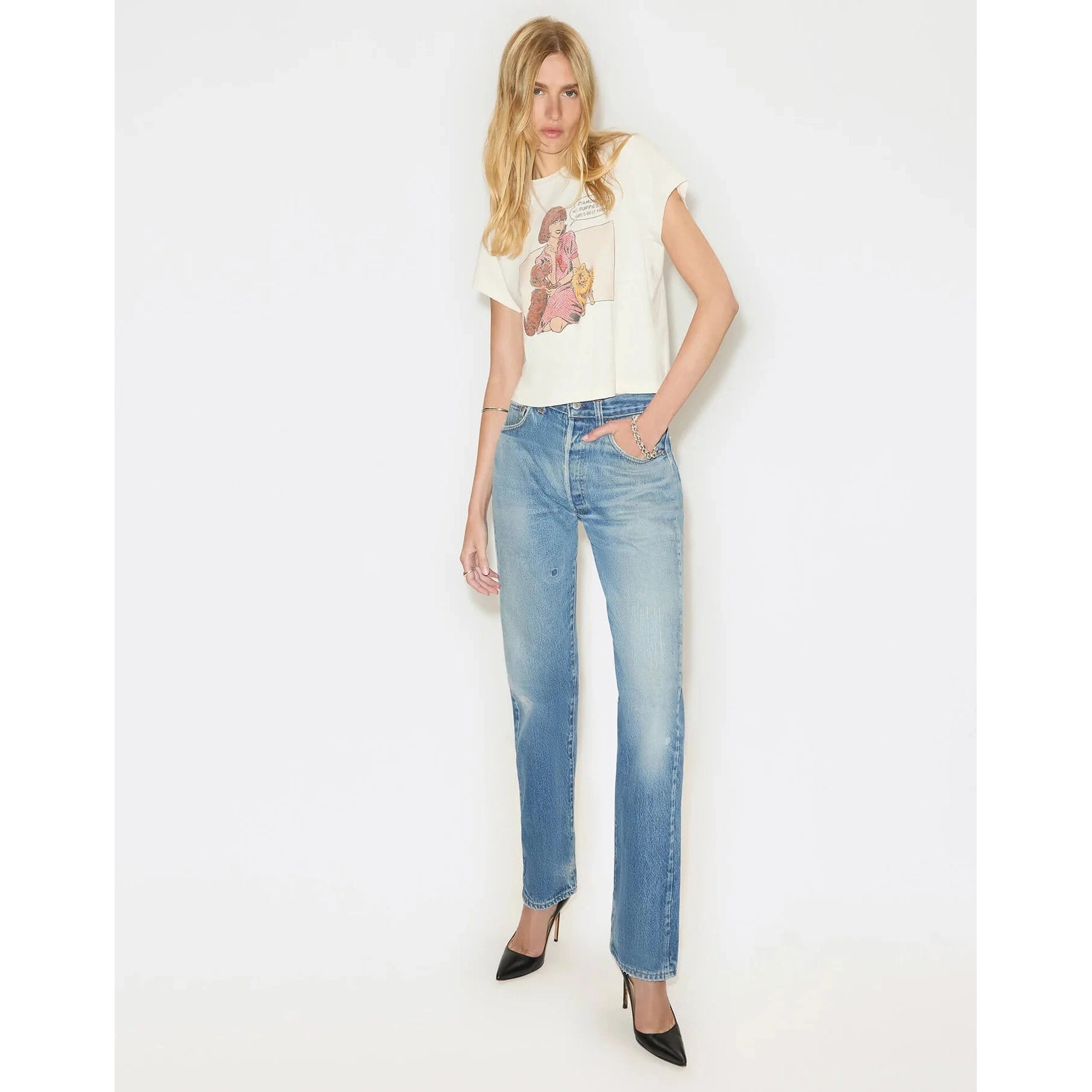 50s Boxy Tee Puppies Re/Done