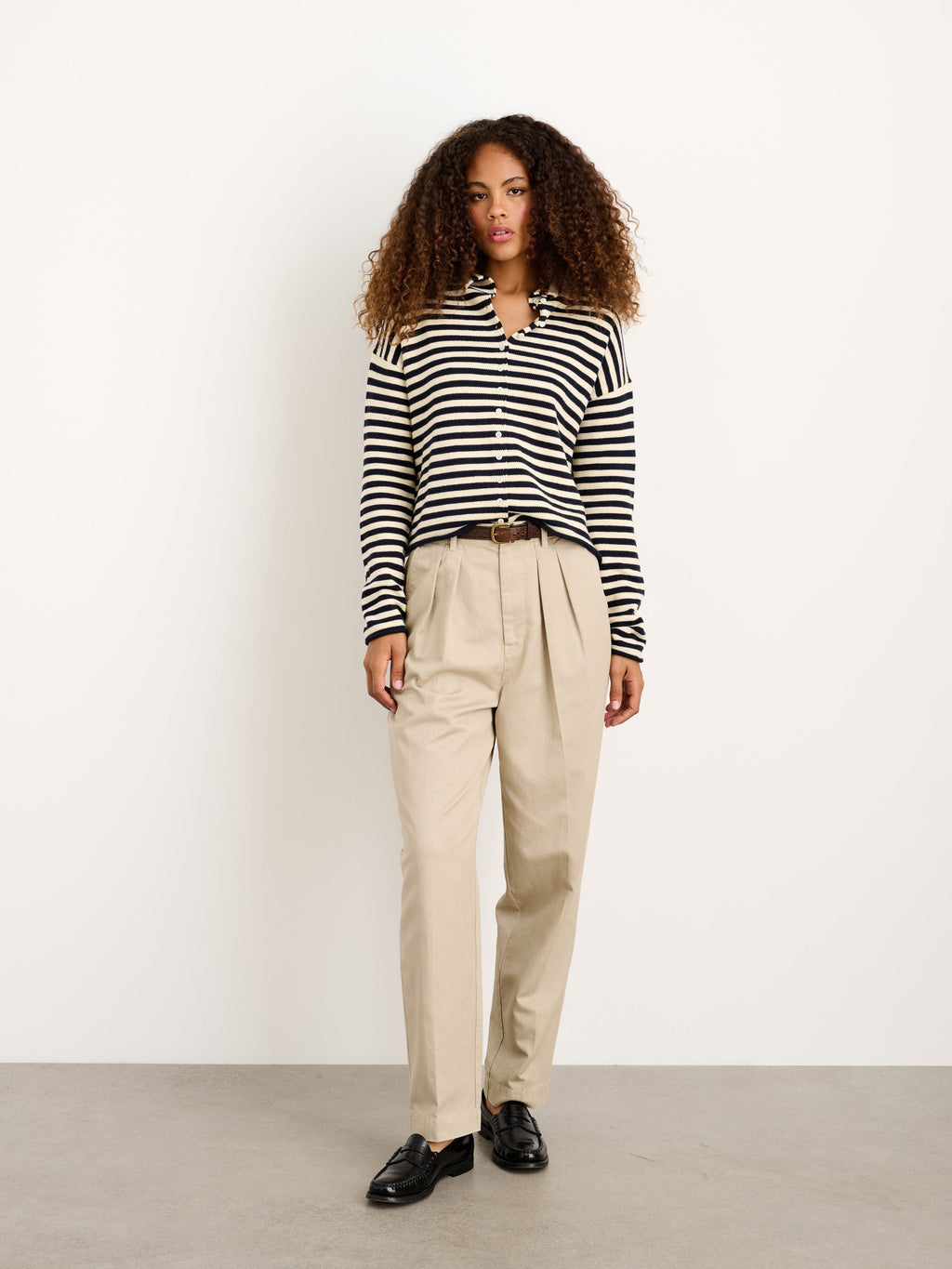 Taylor Striped Cardigan in Cotton Cashmere Alex Mill