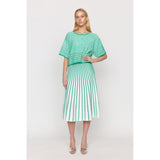 Christy Lynn Colton Skirt - Pinstripe Green Sale price