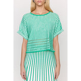 Christy Lynn- Nellie Top - Pinstripe Green