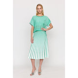 Christy Lynn Colton Skirt - Pinstripe Green Sale price